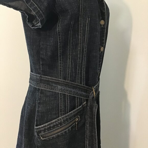 Point Zero Dark Wash Short Sleeve Denim Dress Size 13 - Picture 5 of 13